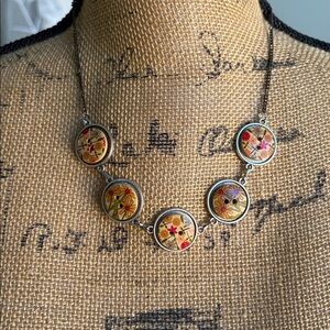 Floral Button Necklace